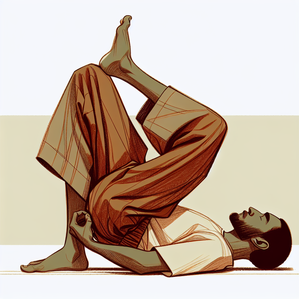Person lying on back, knees bent, pressing lower back into the floor with abdominal engagement
